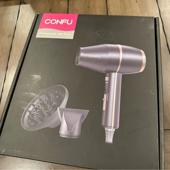 Grey Hair Dryer with Diffuser 1875W, Negative lonic Blow Dryer It#TB8 - Picture 3 of 12